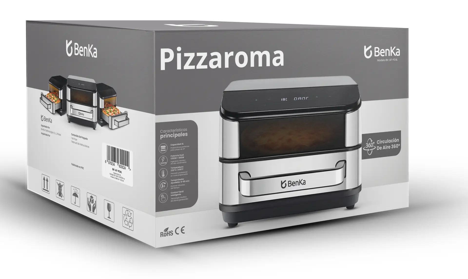 Freidora De Aire BenKa<br> Pizzaroma 4L - Imagen 5